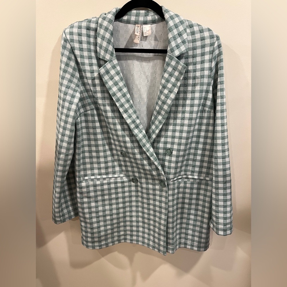 H&M Divided Gingham Oversized Blazer Size Women’s Small